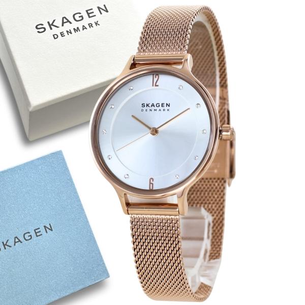 SKAGEN（スカーゲン） 腕時計 手表 レディース スワロフスキー ローズ