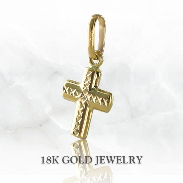 18金 ペンダントトップ ネックレス チャーム K18 18K クロス 十字架