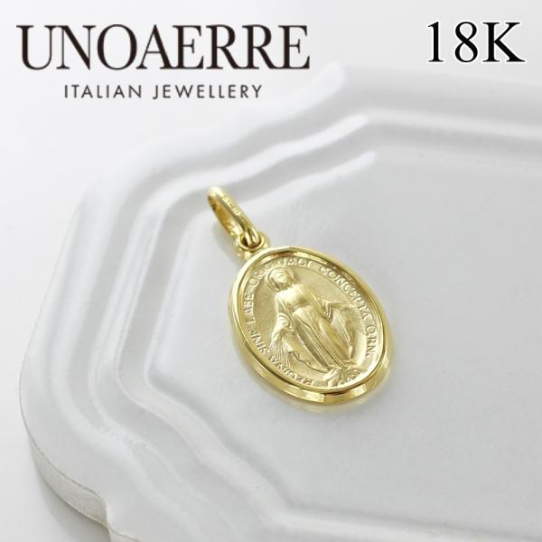 UNOAERRE 18金 ゴールド ペンダントトップ メダイ ネックレス チャーム