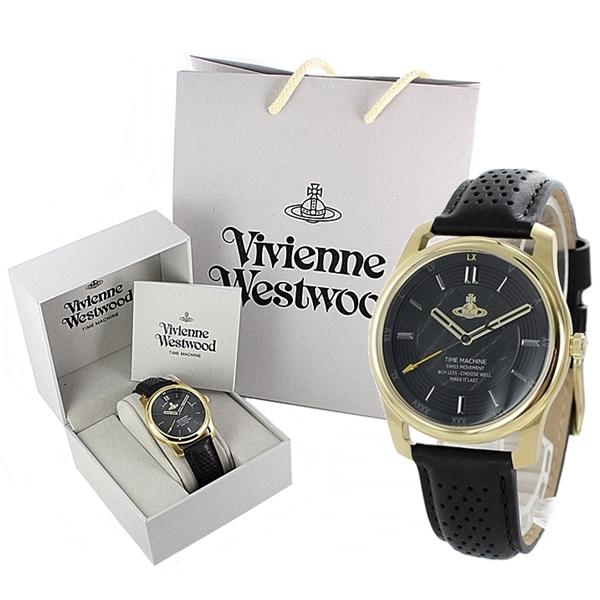ブランドショッパー付き ヴィヴィアン ウエストウッド メンズ 腕時計 ゴールド ブラック レザー 記念日 2023 :VV185GDBK:腕時計ノップル  通販 