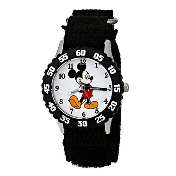 Disney キッズウォッチ 男の子 ディズニー ミッキー キャラクター マジックテープ 黒 こども 小学生 入学祝い W あすつく 腕時計 Www Unipymes Com