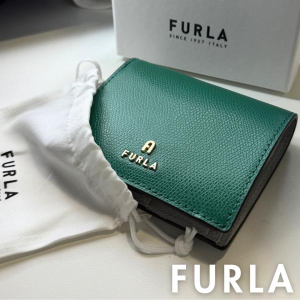 FURLA フルラ コンパクト ウォレット レザー 二つ折り 財布 グリーン FURLA（フルラ） 財布 レディース 二つ折り グリーン レザー 小銭入れ