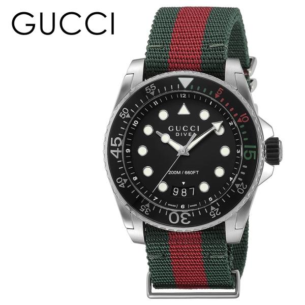 GUCCI クォーツ腕時計 グリーン・レッド GUCCI グッチ 腕時計 手表 メンズ グッチ時計 ダイヴ 48mm