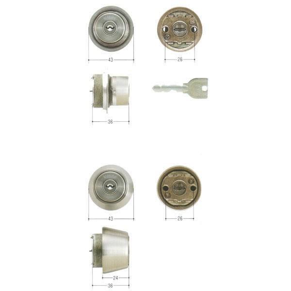 美和ロック MIWA U9シリンダー TE0 + TE24 タイプ 2個同一セット MCY