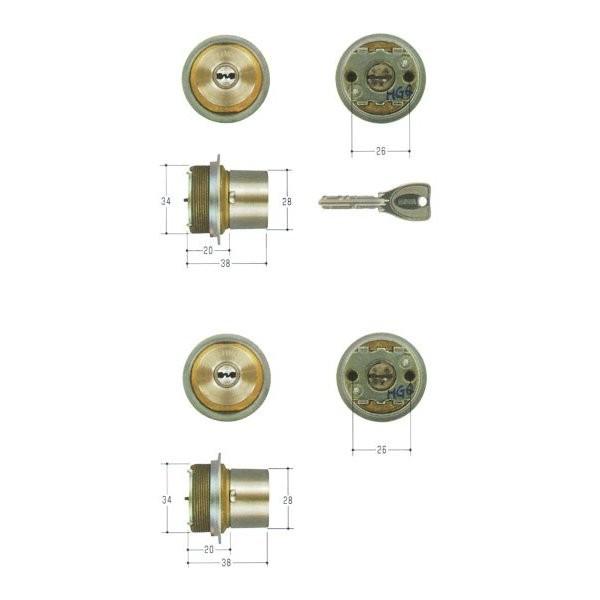 美和ロック MIWA PRシリンダー TE0タイプ 2個同一セット MCY-467 TE0