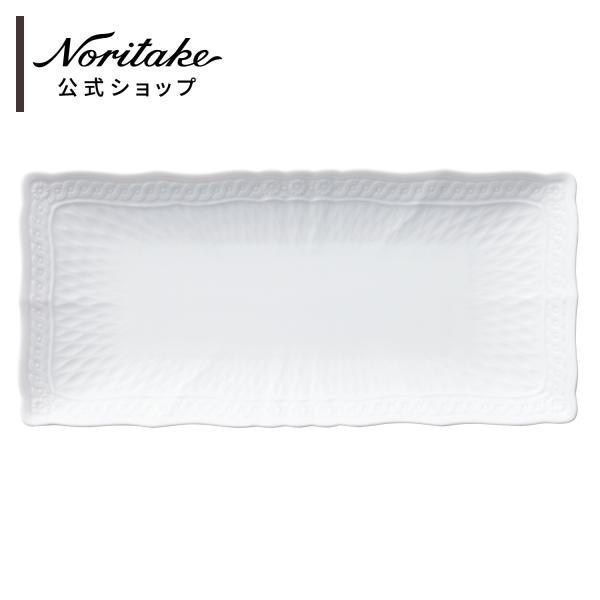 ノリタケ シェール ブラン 27cm長角皿 ( 電子レンジ対応 食洗機対応