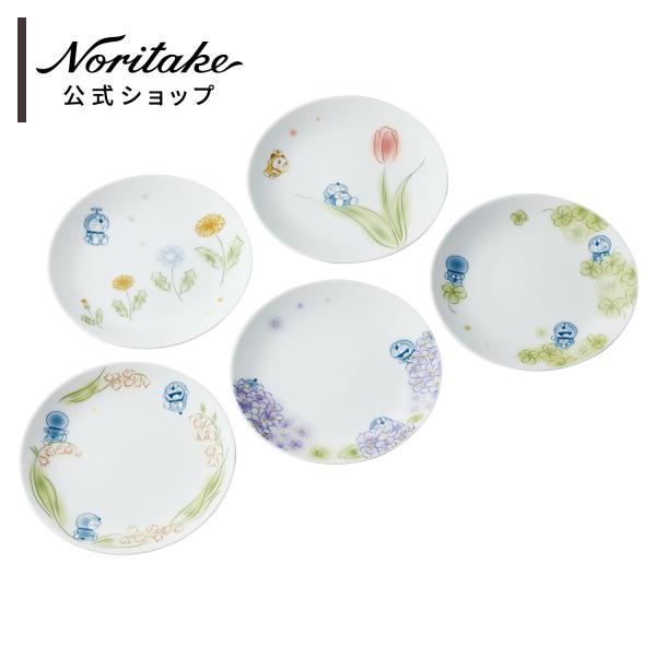 ノリタケ ドラえもん（お花シリーズ）16cmプレート （5枚）絵変り