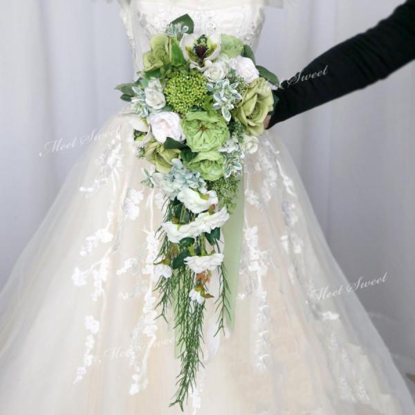 ブーケ ウェディングブーケ ブライダルブーケ キャスケードブーケ