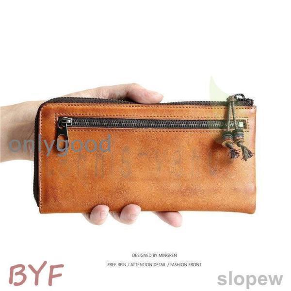 新品 多機能 栃木レザー 長財布 ヌメ革 本革 レザー メンズ 財布 大