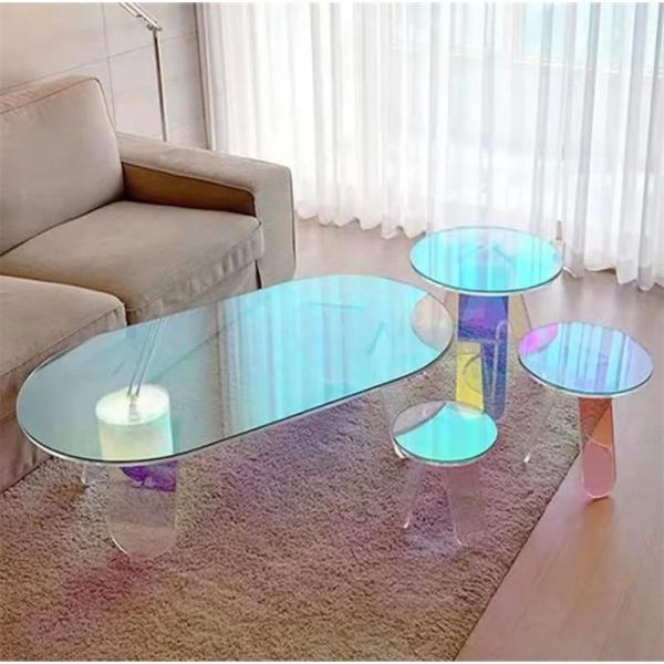 アクリルエンドテーブル クリア ラウンドサイドテーブル モダン