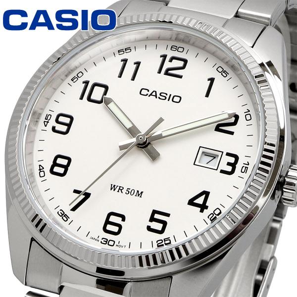 CASIO 腕時計 カシオ アナログ クオーツ MTP-1302D-7BV メタルバンド シルバー ホワイトダイアル×アラビアインデックス [並行輸入品]