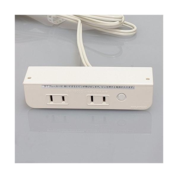 メーカー：NOATEK(ノアテック) / 株式会社ノア　　 シリーズ名： 家具用コンセント　　　 本体色：白色 / コード色：白色 容量：1500Wまで コード種類：VFFコード1.8m 穴加工なしコンセント棚下直付タイプ ※コンセント部は...