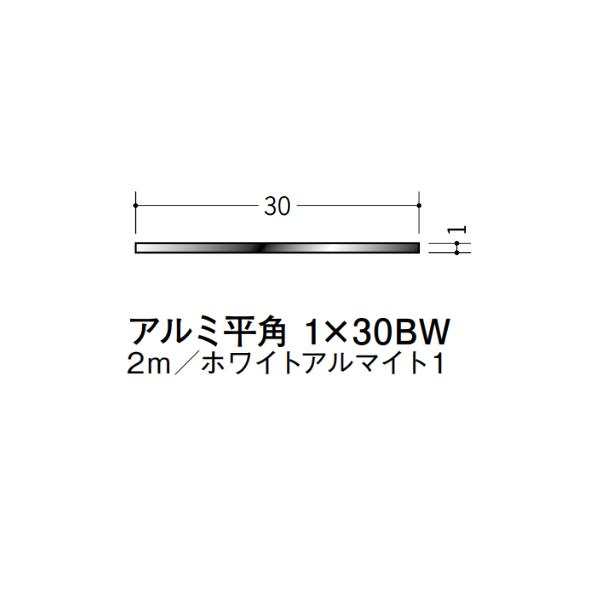 在庫確認可 創建 直送 28058 屋内用 アルミ 平角 フラットバー 寸法1×30mm 長さ2m ホワイトアルマイト1 入数1本 配送先法人様のみ