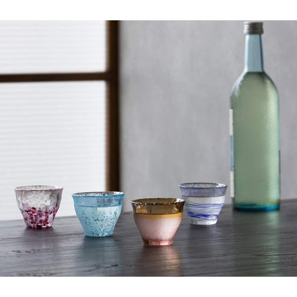 アデリア(ADERIA) ぐい呑み 約85ml 津軽びいどろ 金彩 ぐいのみ