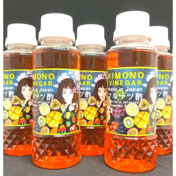 【KIMONO VINEGER】フルーツ酢ジュース（福岡産あまおういちご酢）180ｍｌ　１６本/cs　フルーツ酢　人工着色料、香料、人工エキス、保存料など未使用です。