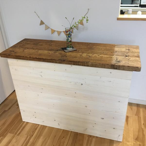 カフェ風　カウンターテーブル カントリー バーカウンター オーダー可能 レジ台 カフェ風 カウンターテーブル カントリー バーカウンター オーダー可能