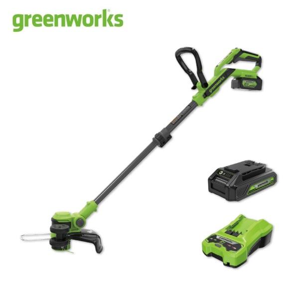 グリーンワークス　バッテリー草刈機　ST24DA2（2.0Ahリチウムイオンバッテリー付・4.0Ah充電器付）　刈払機/刈払い機/草刈機/草刈り機/草刈/除草