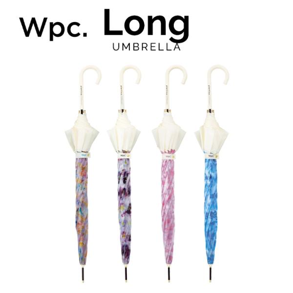 【Wpc】長傘 ビニール傘 ジャンプ式 プラスチック　切り継ぎフラワー　アンブレラ