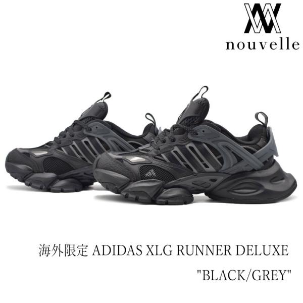 靴 [Mochiki] adidas XLG Runner Deluxe adidas XLG Runner Deluxe Black Gold Metallic Red Men's