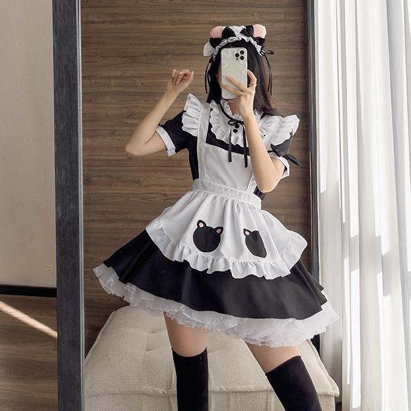神併良品] メイド服 大きいサイズ ゴスロリ まかない ウェイトレス 