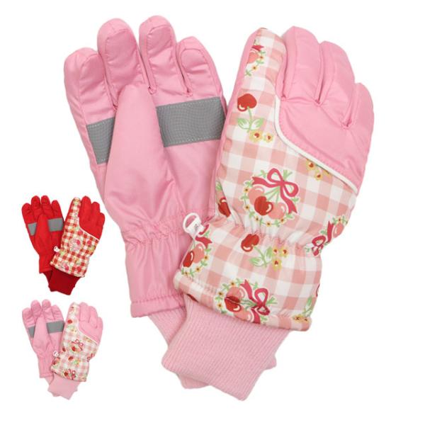 【メール便対応】手袋 こども 防寒手袋 スキー手袋 スノー手袋スキー・雪遊び・通学・通園に最適な防寒てぶくろ●裏地フリース●手首リブ付き本体：ポリエステル-100%カフス：アクリル-100%アテ部分：合成皮革◇　採寸サイズ(リブ部分除く)サ...