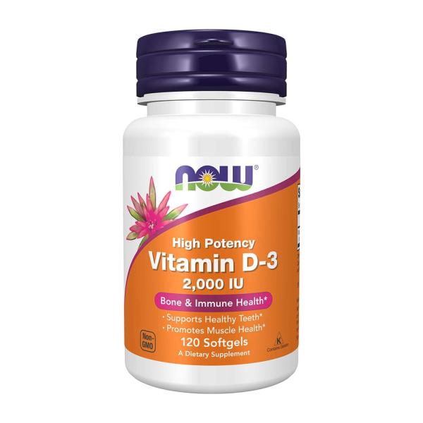 ビタミンD-3 2,000 IU ナウフーズ 120ソフトジェル Now Foods Vitamin D-3, High Potency 2,000 120 Softgels