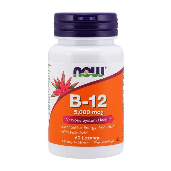 B12＆葉酸 5000mcg  ナウフーズ 60錠【NOW FOODS】B12 with Folic Acid 5,000 60 Lozenges