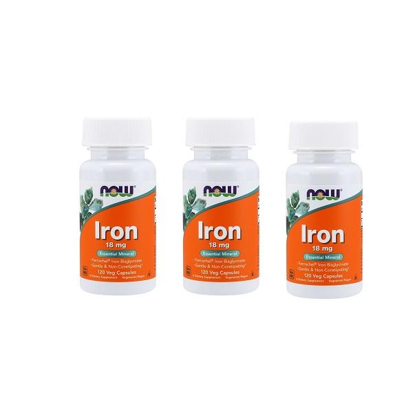 鉄分 18mg ナウフーズ120錠 3本セット NOW FOODS Iron 18mg 120CAP 3set