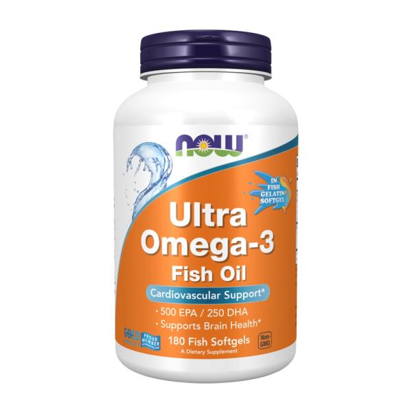 ナウフーズ ウルトラオメガ-3フィッシュオイル500 EPA / 250 DHA、180フィッシュソフトジェル 【NOW Foods】Ultra Omega-3 500 EPA／250 DHA