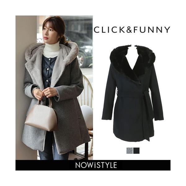 韓国 ファッション コート 国際ブランド レディース グッドラックミンクウール