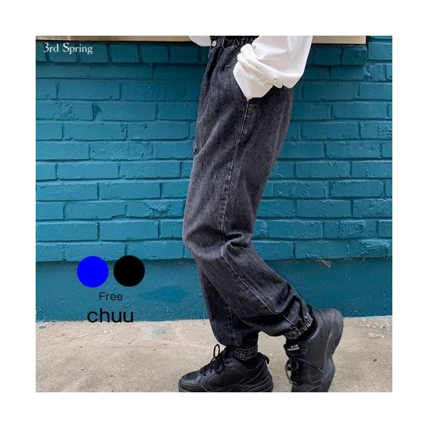 韓国 卓出 ファッション パンツ ウエストゴムデニム レディース