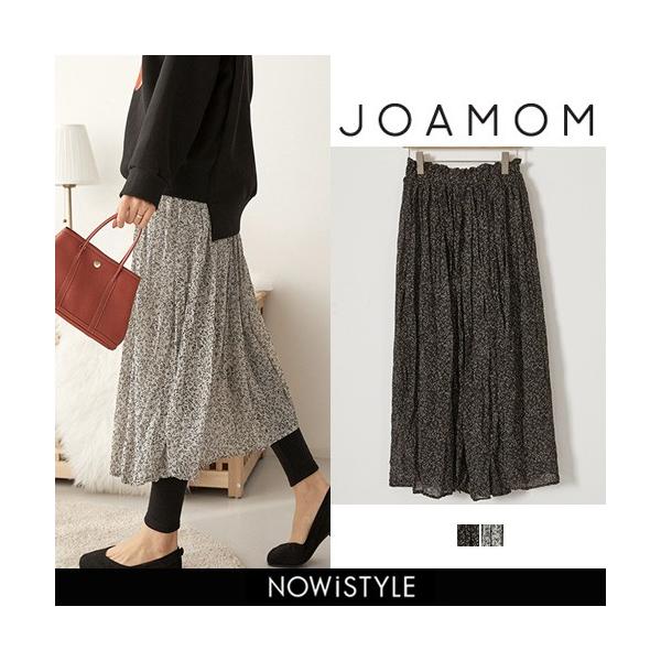 韓国 ファッション スカート 膝丈 レディース 花柄プリーツ 即日出荷