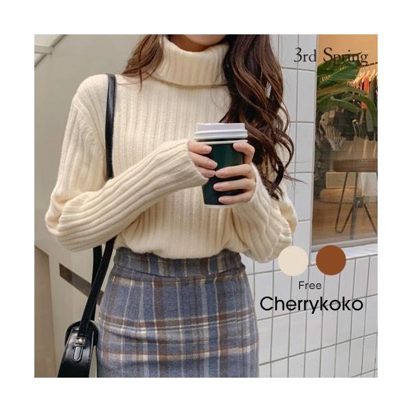 韓国 ファッション ニット レディース セーター 長袖 太リブタートルネックニット 秋冬 Campusturkey Az