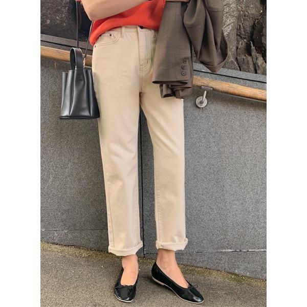 韓国 ファッション 定番から日本未入荷 パンツ ナチュラルフィットコットンパンツ レディース