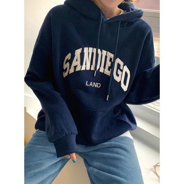 韓国 ファッション 奉呈 スウェット サンディエゴフーディー レディース パーカー
