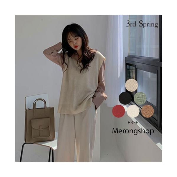 韓国 ファッション ベスト レディース Vネックアンバランスニットベスト 秋冬 Mundoleitor Com Br