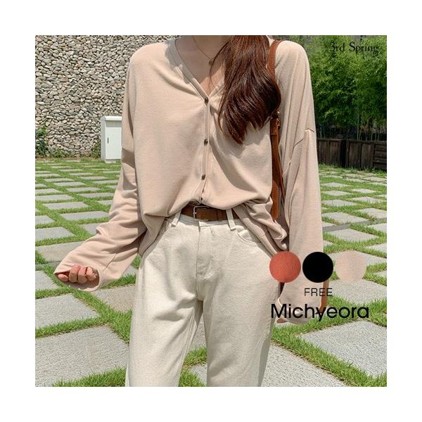 韓国 ファッション カーディガン レディース モダンvネックカーディガン Kpevistonidas Gr