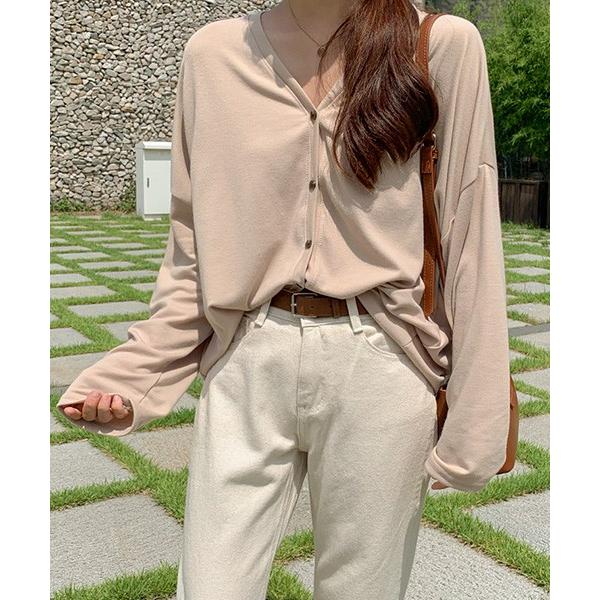 韓国 セール商品 ファッション カーディガン レディース モダンvネックカーディガン