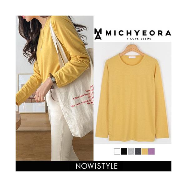 韓国 ファッション Tシャツ レディース ベーシックラウンドカットソー 直輸入品激安 おしゃれ 半袖