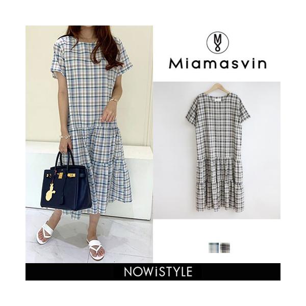 韓国 ファッション ワンピース デポー レディース チェック柄スペシャルプライス ロング 半袖