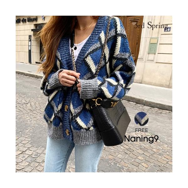韓国 ファッション カーディガン レディース モダンパターンニットカーディガン 秋冬 Mundoleitor Com Br