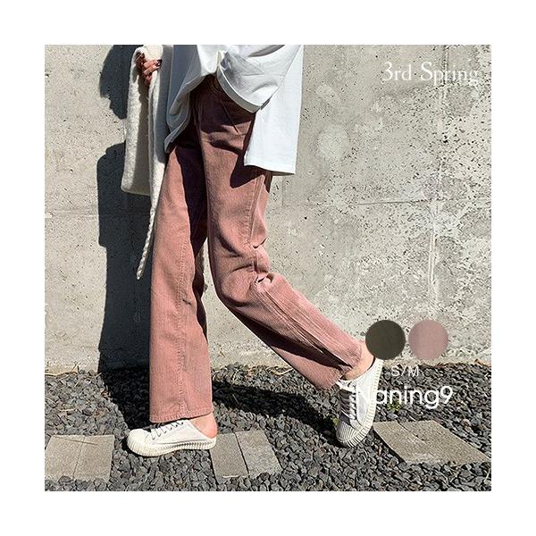 韓国 ファッション パンツ ボトムス レディース 人気ブランド コーデュロイワイドパンツ