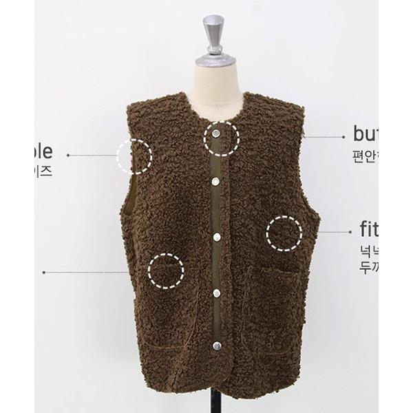 新作からsaleアイテム等お得な商品 満載 韓国 ファッション ベスト ノーカラーボアベスト レディース 秋冬
