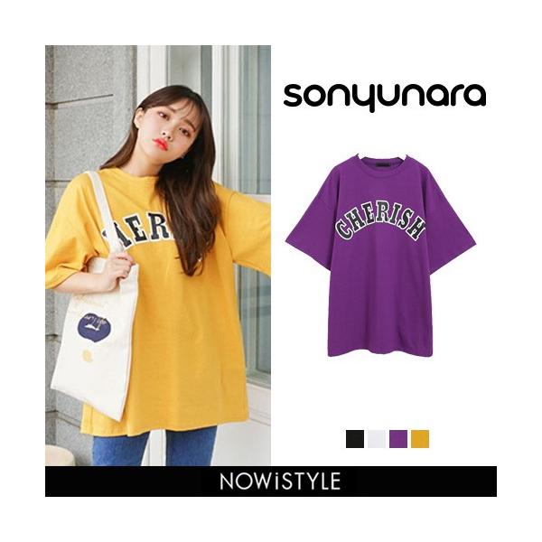 韓国 送料無料 新品 ファッション Tシャツ レディース おしゃれ 半袖 Cherish半袖tシャツ