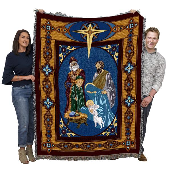 【並行輸入品】Nativity Throw 70 x 53 Blanket / Throw Pure Country Weavers Chr