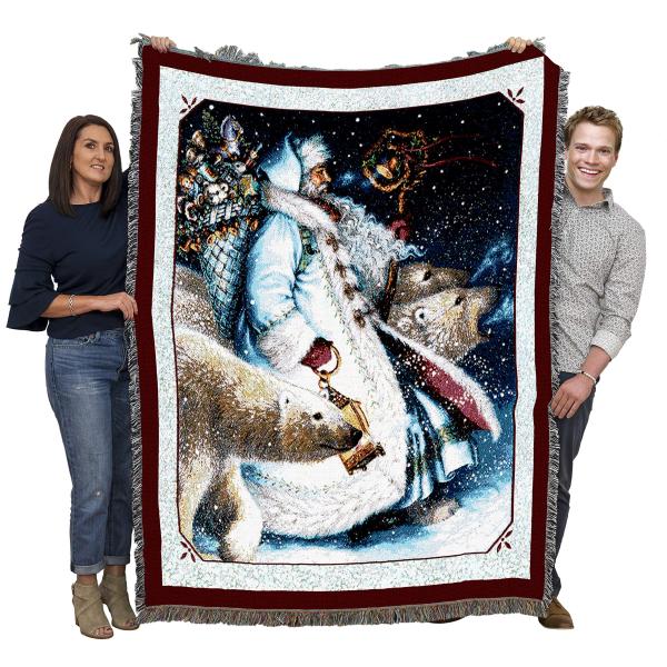 【並行輸入品】Pure Country Santa and Polar BearsブランケットTapestry Throw Pure Count