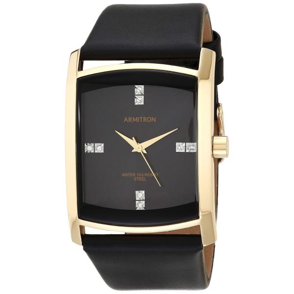 【並行輸入品】Armitron Men's Genuine Crystal Accented Leather Strap Watch