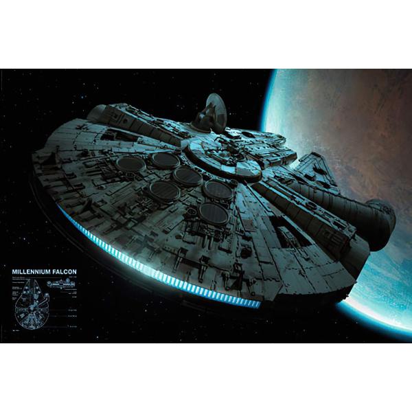 【並行輸入品】STAR WARS : Episode III , IV &amp; V Framed映画ポスター/印刷( The Millenniu