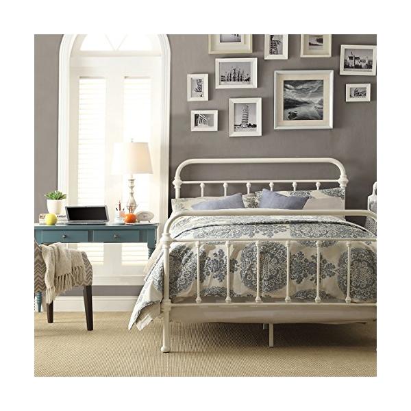 【並行輸入品】 White Antique Iron Metal Bed Frame Vintage Bedroom Furniture Rus