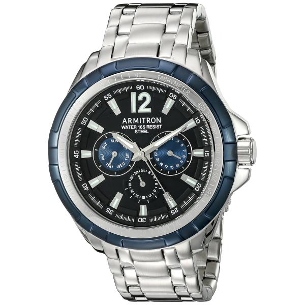 【並行輸入品】Armitronメンズ20 / 5095bkbl多機能ダイヤルシルバートーンブレスレット腕時計 Armitron Men's 20